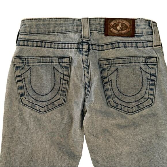 Women's True Religion 504 Light Blue Faded Jeans RN 108474 - Sz 27 - Picture 3 of 8